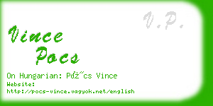 vince pocs business card